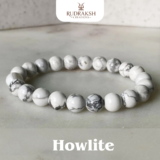 Natural Howlite Bracelet for Calmness, Stress Relief & Patience