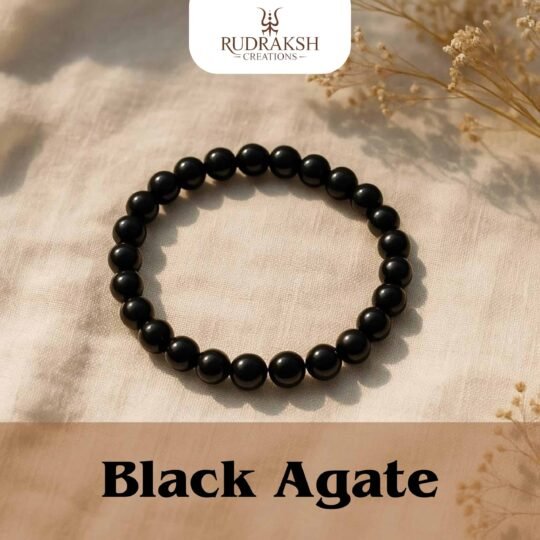 Natural Black Agate Bracelet for Protection, Strength & Emotional Stability
