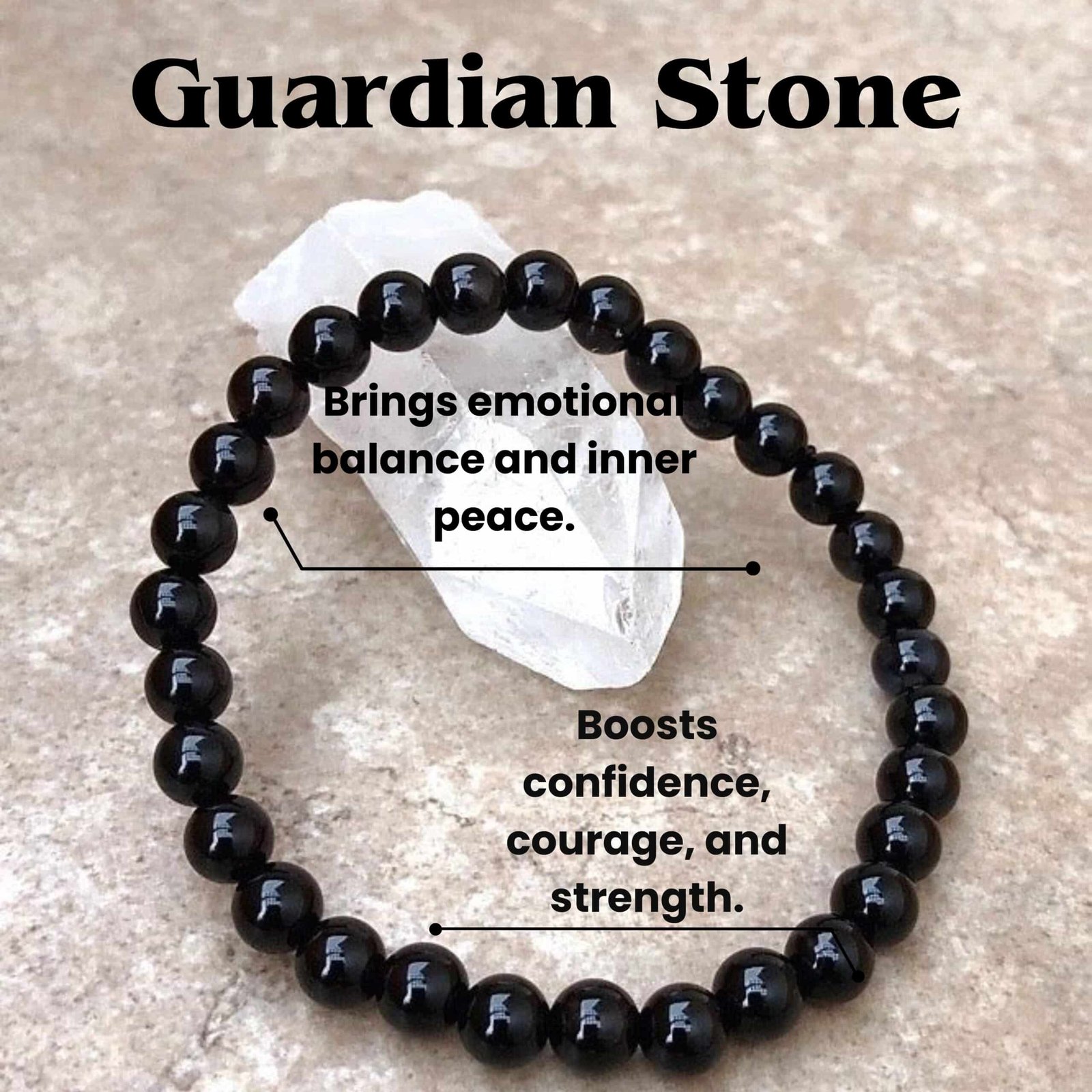 Natural Black Agate Bracelet for Protection, Strength & Emotional Stability - Image 4