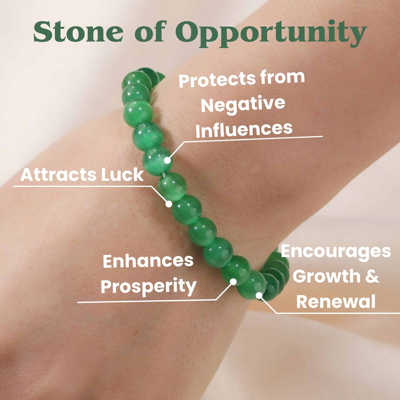 Natural Green Aventurine Bracelet for Luck, Prosperity & Emotional Healing - Image 2