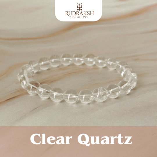 Natural Clear Quartz Bracelet for Healing, Clarity & Energy Amplification