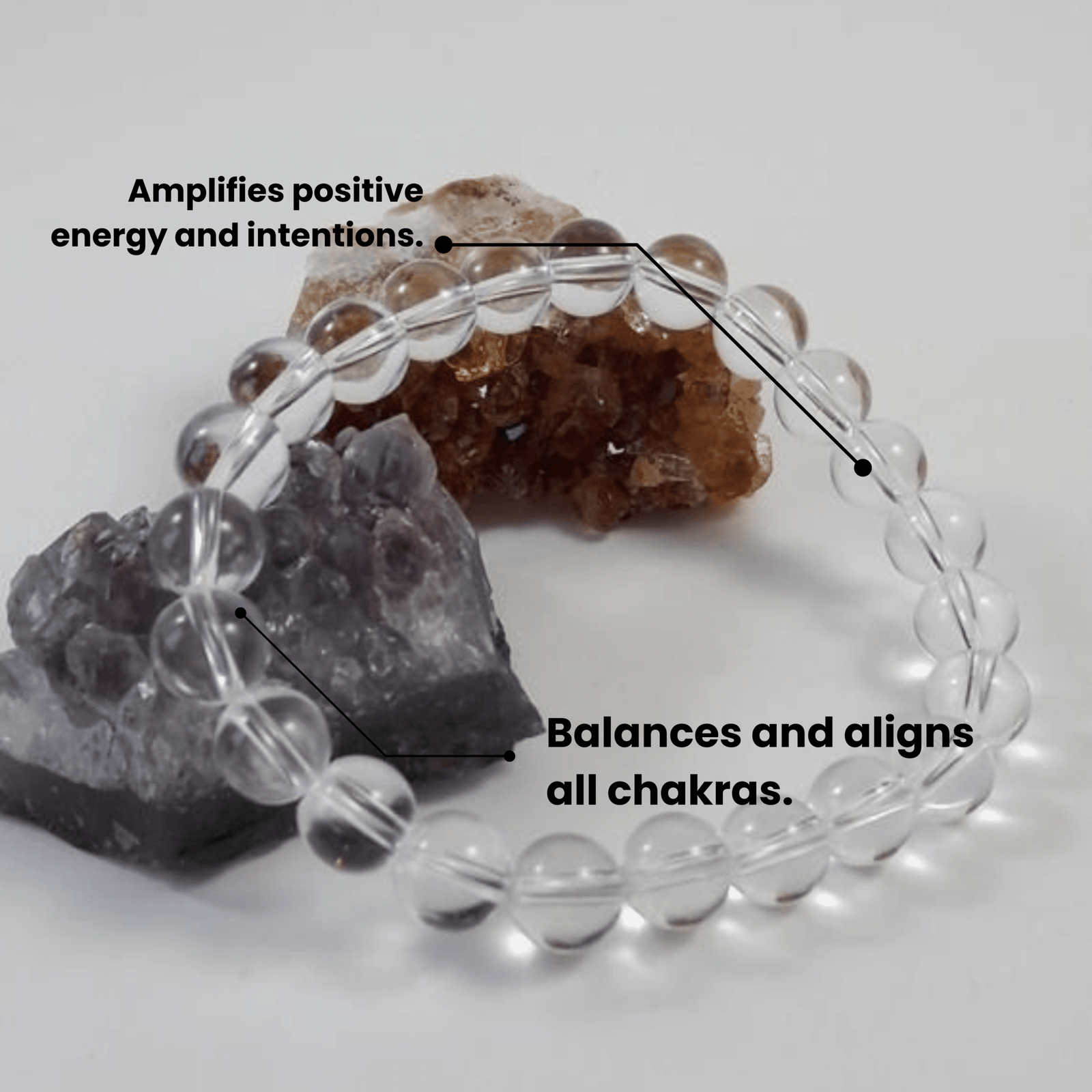 Natural Clear Quartz Bracelet for Healing, Clarity & Energy Amplification - Image 2