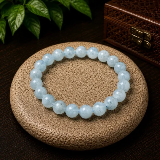 Natural Aquamarine Bracelet for Peace, Emotional Healing & Clear Communication