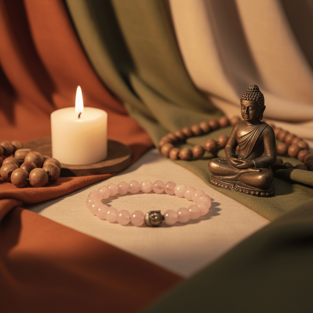 Natural Rose Quartz Bracelet for Love, Emotional Healing & Calmness - Image 2