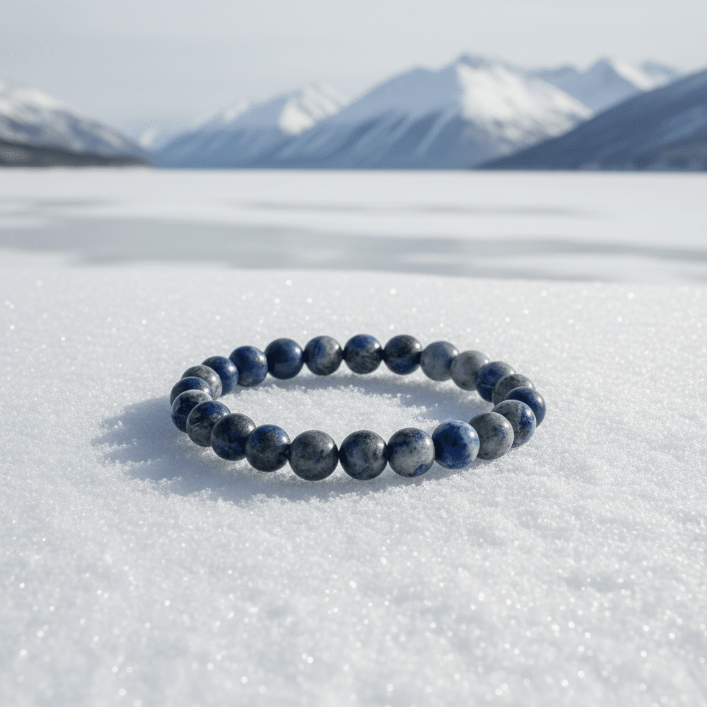 Natural Sodalite Bracelet for Intuition, Mental Clarity & Emotional Balance - Image 3
